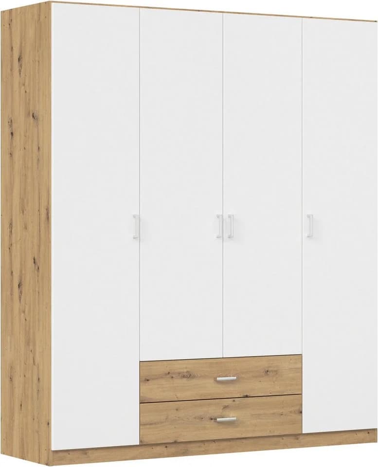 RAUCH Kleiderschrank GAMMA Drehtürenschrank Eiche Artisan/Alpinweiß - Bild 2