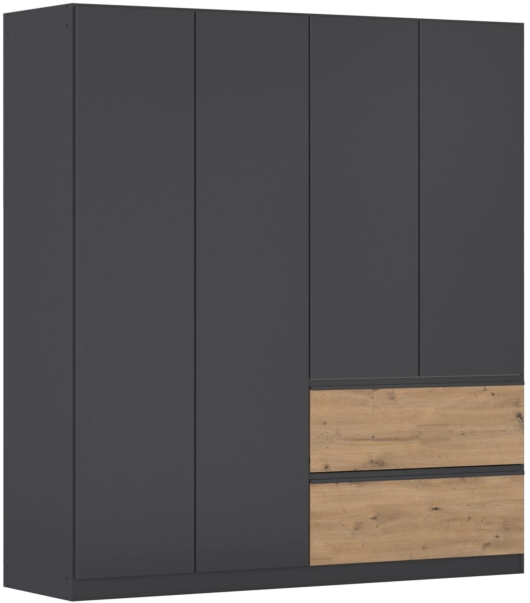 Rauch Kleiderschrank Graumetallic/Eiche Artisan