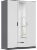 Kleiderschrank RAUCH Drehtürenschrank Garderobe Ankleide Schlafzimmer LAGOA Graumetallic Alpinweiß Bild 2