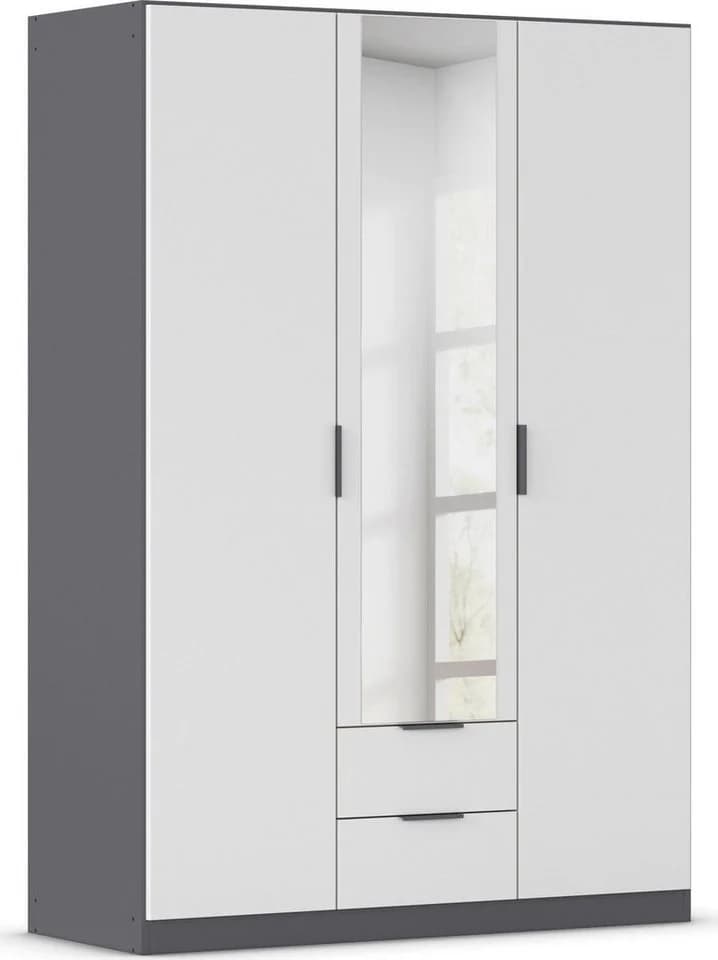 Kleiderschrank RAUCH Drehtürenschrank Garderobe Ankleide Schlafzimmer LAGOA Graumetallic Alpinweiß - Bild 2