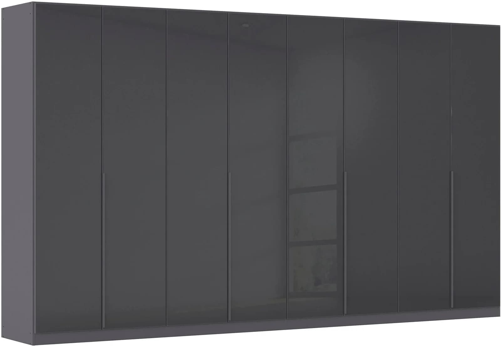 Drehtürenschrank OTTO HOME Kleiderschrank Garderobe AGORDO Graumetallic Glas Basalt