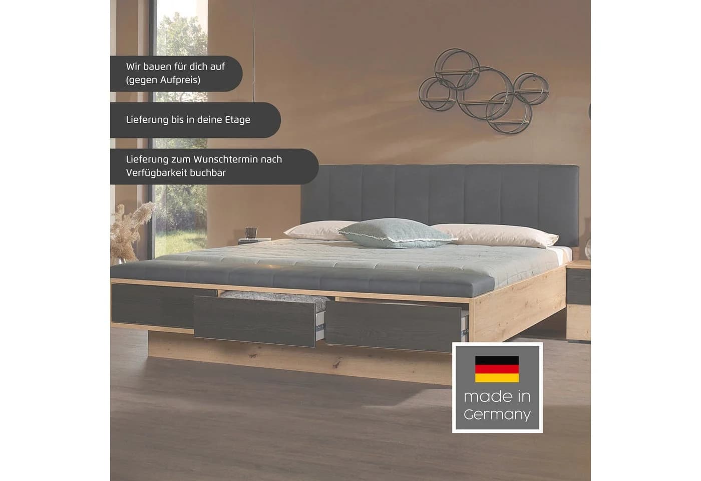 Rauch Bettanlage APOLLON Doppelbett 180x200cm Lederoptik - Bild 4