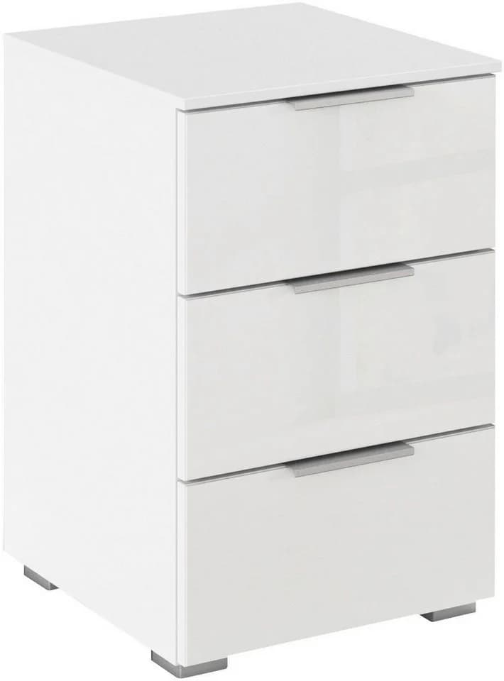 OTTO HOME Nachtkommode AGORDO mit Glasfront Weiß Alufarbig - Bild 2