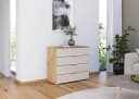 OTTO HOME Schubkastenkommode AGORDO mit Glasfront Beige Bild 1