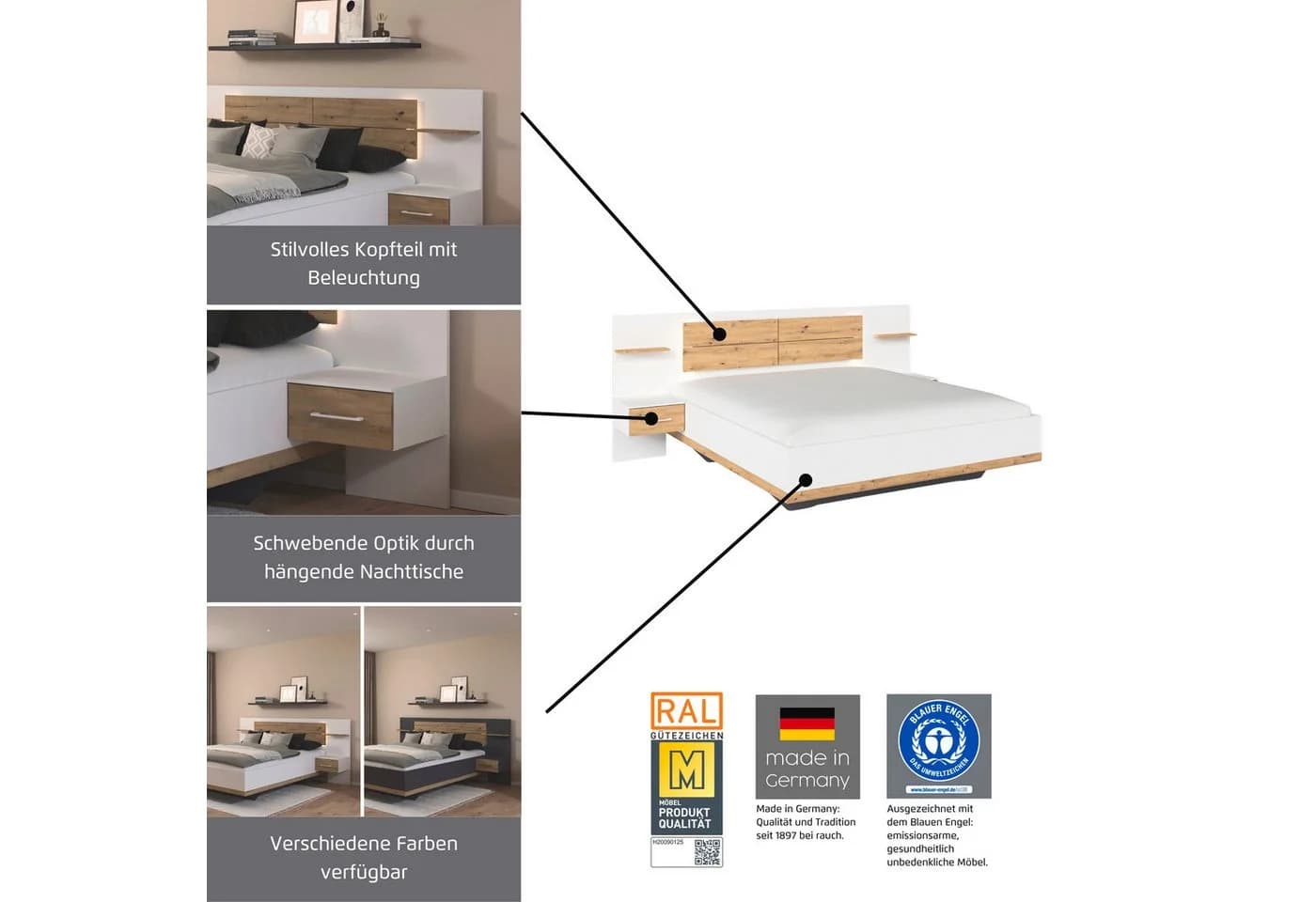 Rauch Bettanlage BOSTON-EXTRA Doppelbett mit LED-Beleuchtung - Bild 5