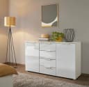 RAUCH KOLUNA Schubkastenkommode Weiß Glasfront 4 Schubladen Bild 1