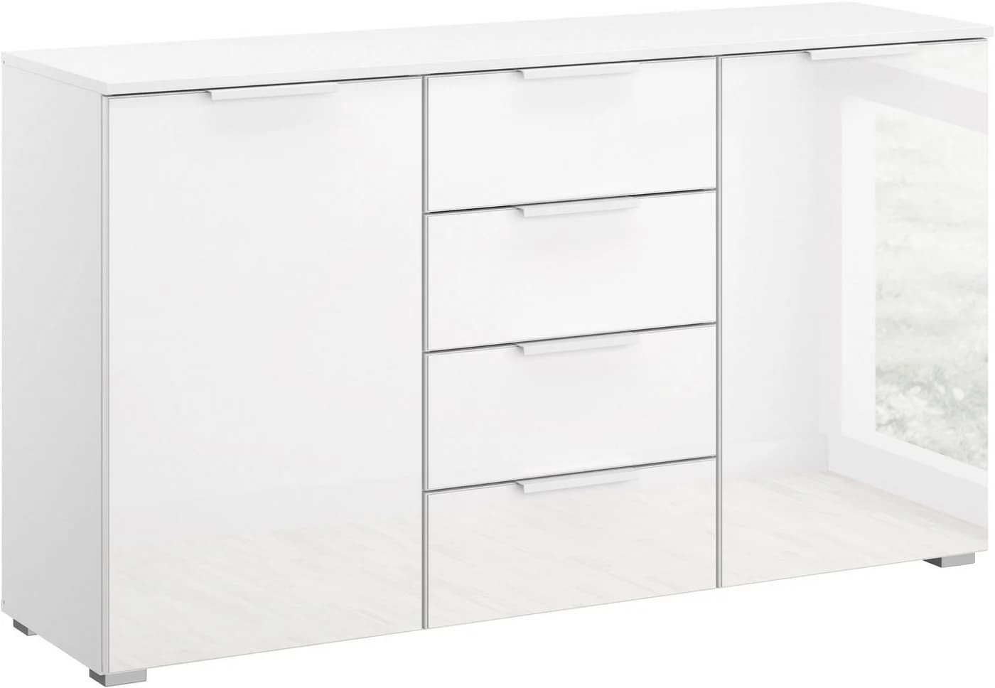 RAUCH KOLUNA Schubkastenkommode Weiß Glasfront 4 Schubladen - Bild 2