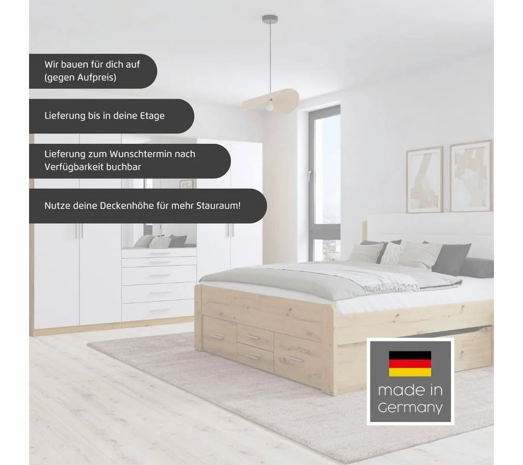 Rauch Bettanlage Weingarten Doppelbett mit Stauraum - Bild 5