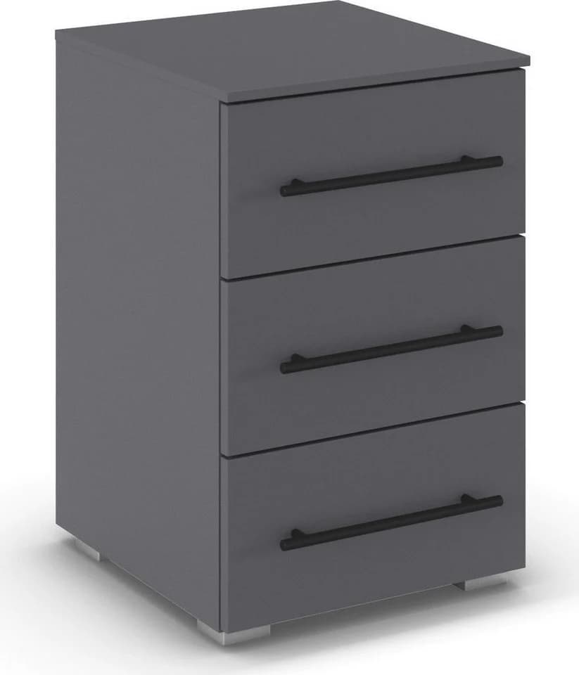 Nachtkommode AVOLA Graumetallic 3 Schubladen Holzwerkstoff - Bild 2