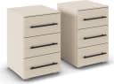 Nachtkommode AVOLA Beige Holzwerkstoff 3 Schubladen Soft-Close Bild 2