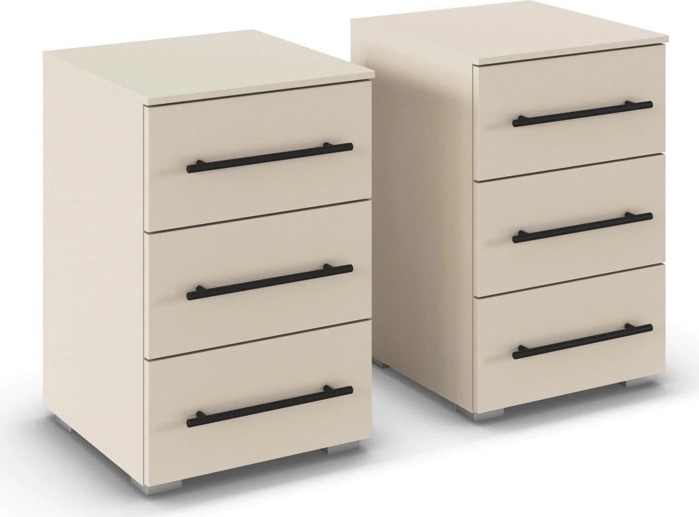 Nachtkommode AVOLA Beige Holzwerkstoff 3 Schubladen Soft-Close - Bild 2