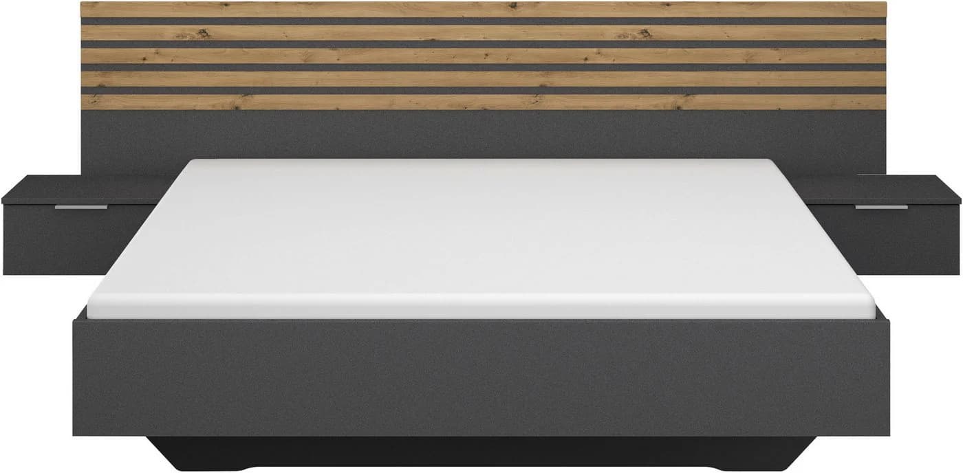 Rauch Bettanlage LAMELLA Doppelbett schwebend grau eiche - Bild 4