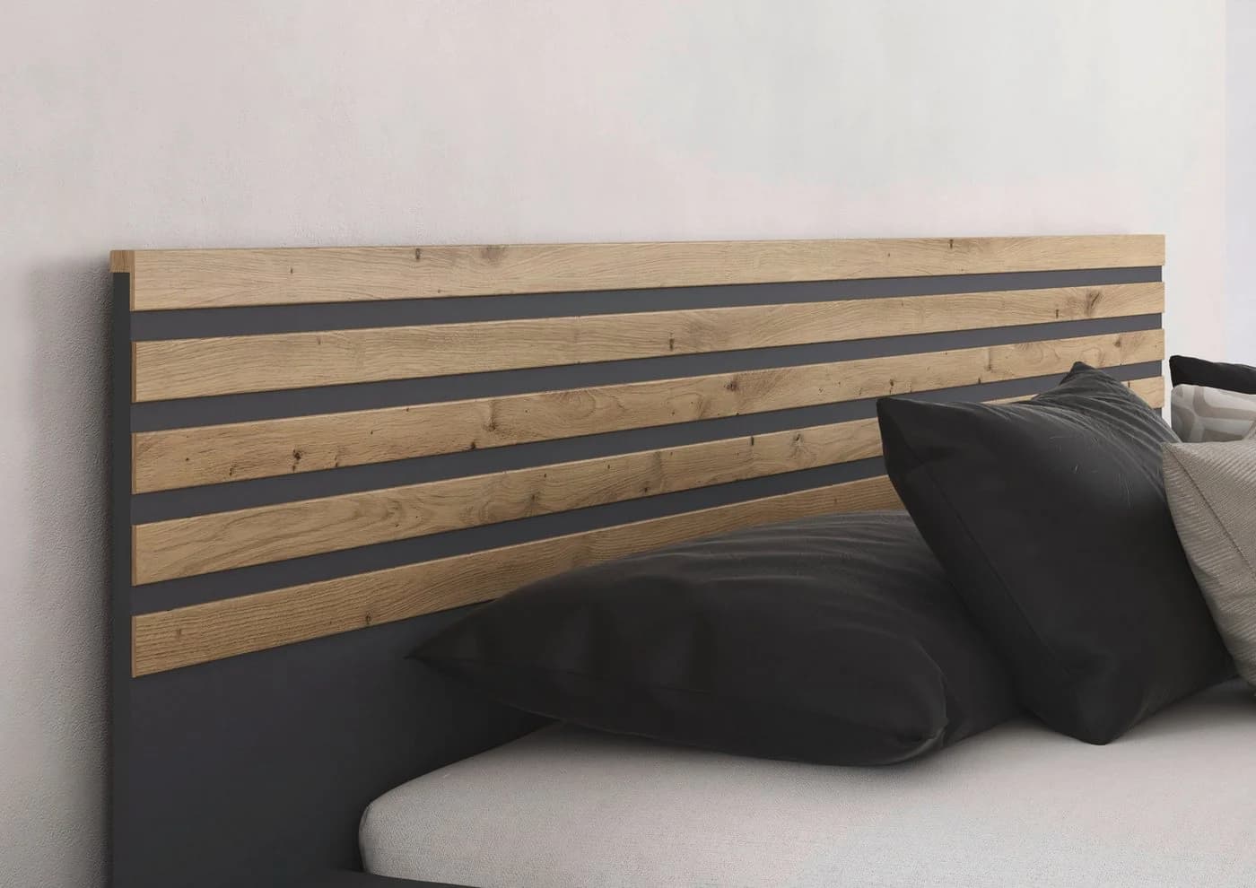 Rauch Bettanlage LAMELLA Doppelbett Futonbett 160x200 oder 180x200 cm Graumetallic/Eiche Artisan - Bild 5