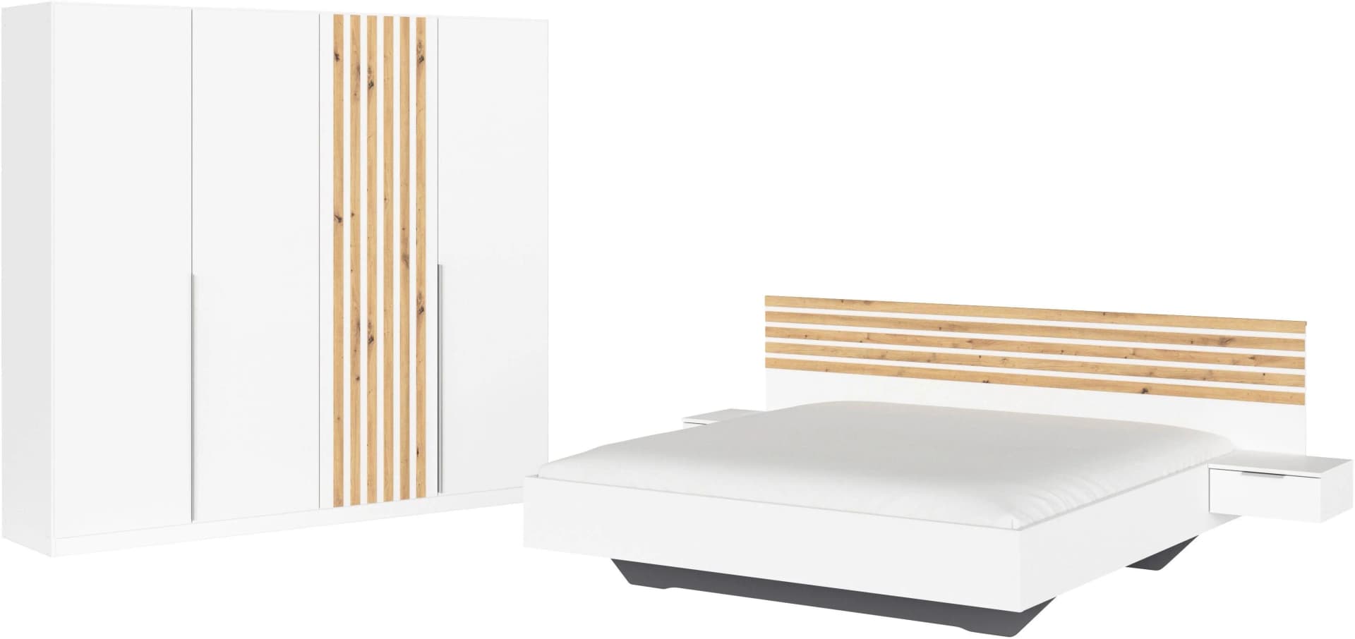 Rauch Komplettzimmer Komplett Set Schrank 226 cm Bett 180 cm