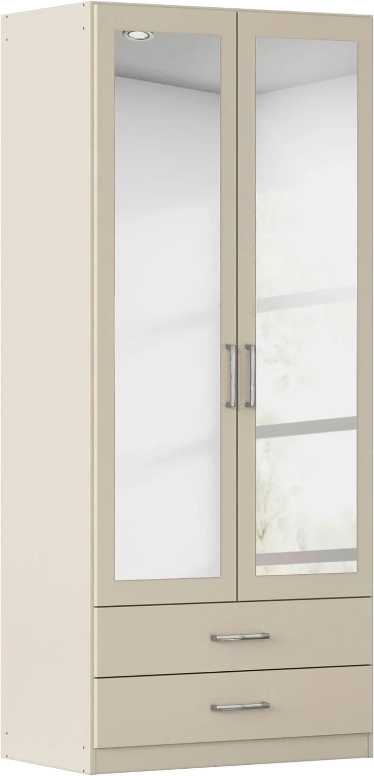 Rauch Kleiderschrank Gamma Beige mit Spiegel