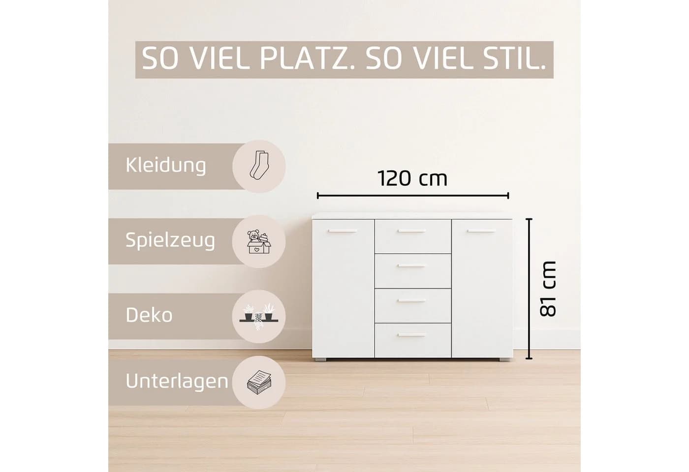 Kombikommode RAUCH Sideboard Schubladenkommode OTELI Alpinweiß - Bild 3