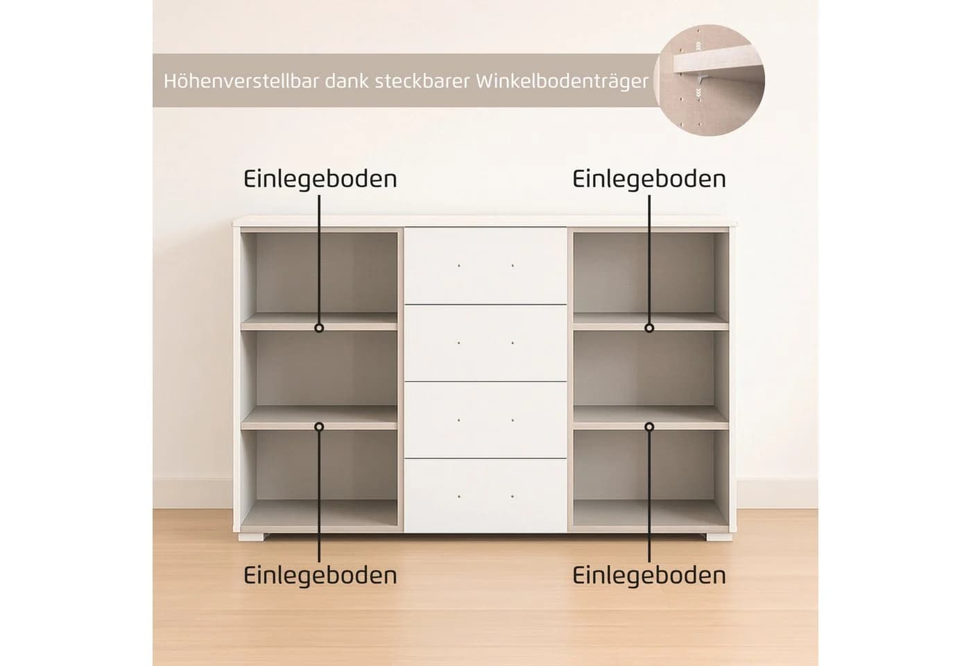 Kombikommode RAUCH Sideboard Schubladenkommode OTELI Alpinweiß - Bild 5