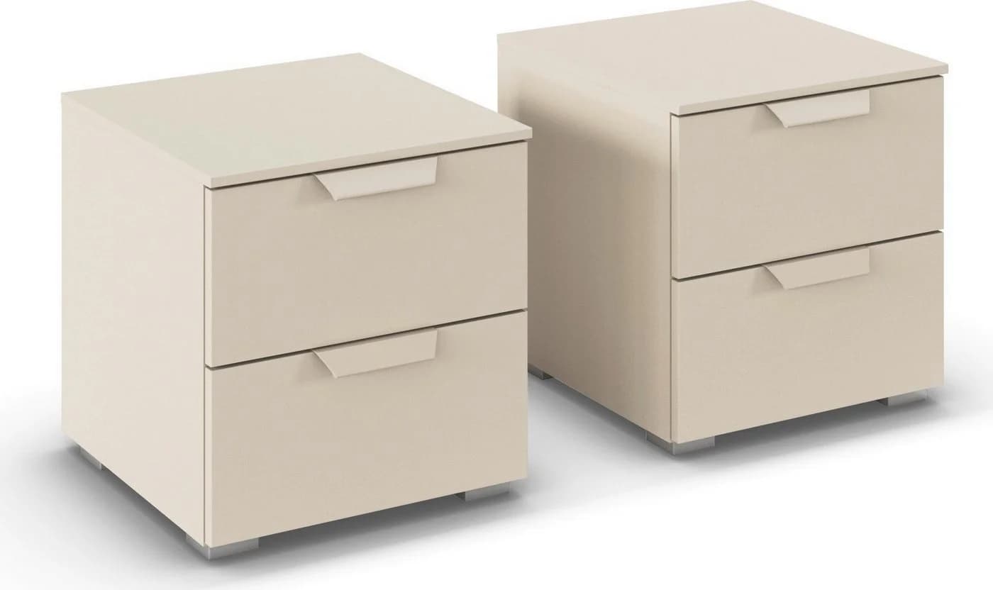 Nachtkommode RAUCH Costa Set mit Metallgriffen Beige - Bild 2