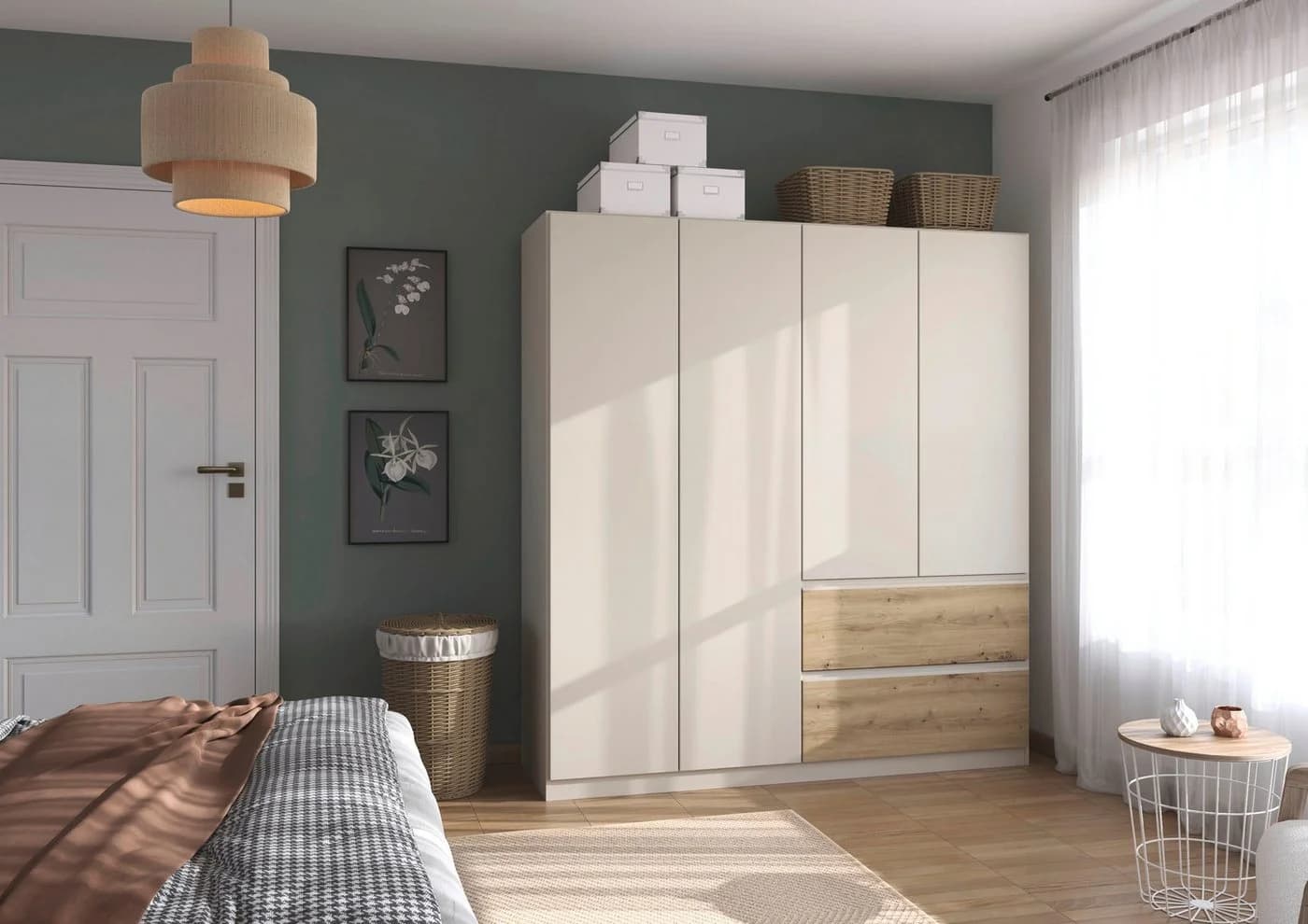 Drehtürenschrank Costa 181x197x54 cm Holzwerkstoff rauch