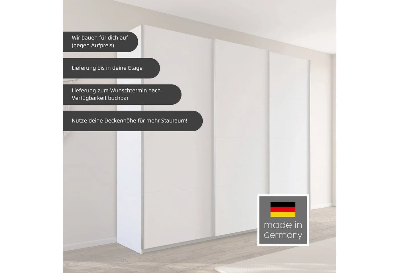Schwebetürenschrank OTTO HOME Kleiderschrank Garderobe Agordo Schwarz - Bild 3