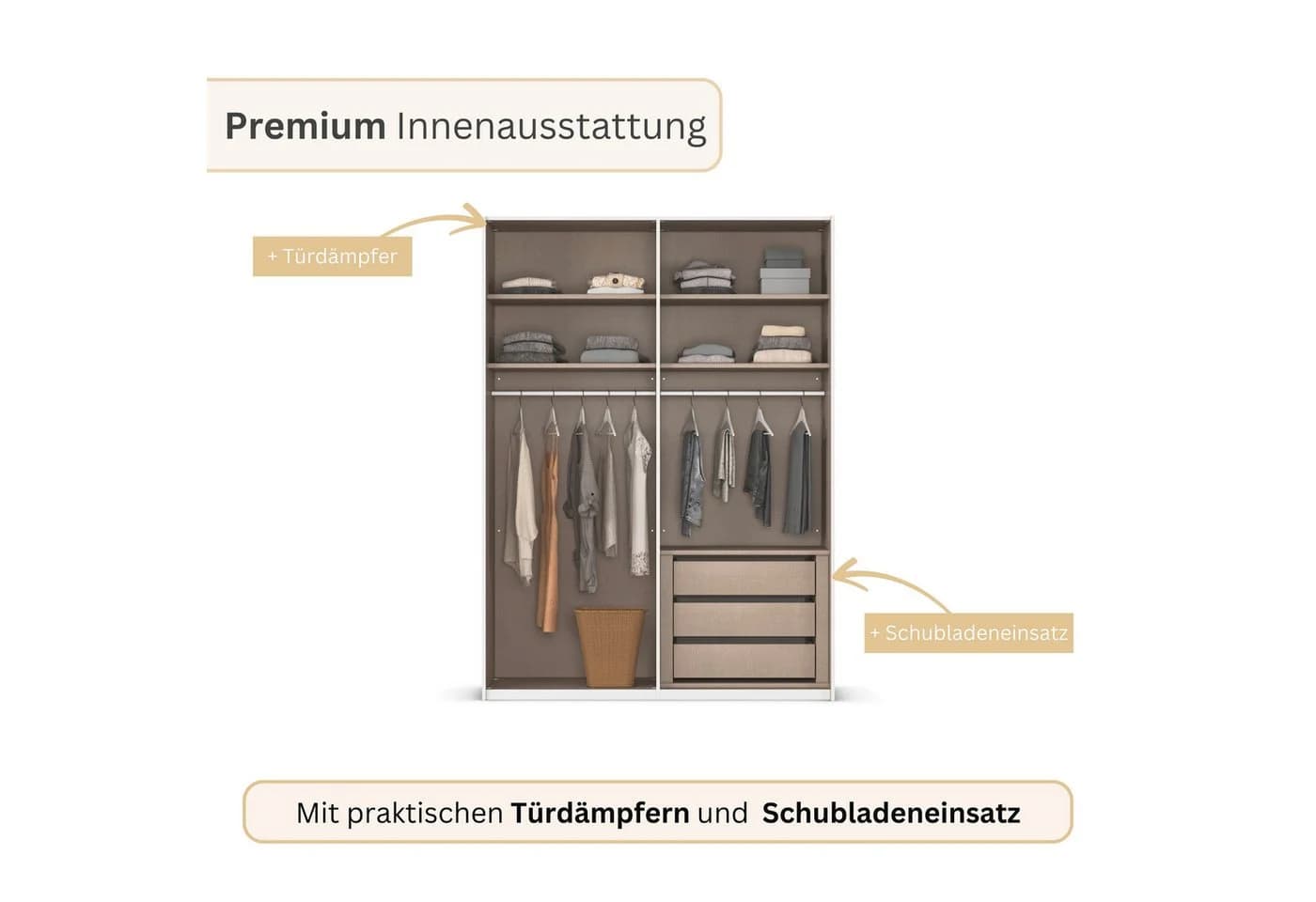 Kleiderschrank RAUCH Schwebetürenschrank Ankleide Schlafzimmer TARO Alpinweiß - Bild 4