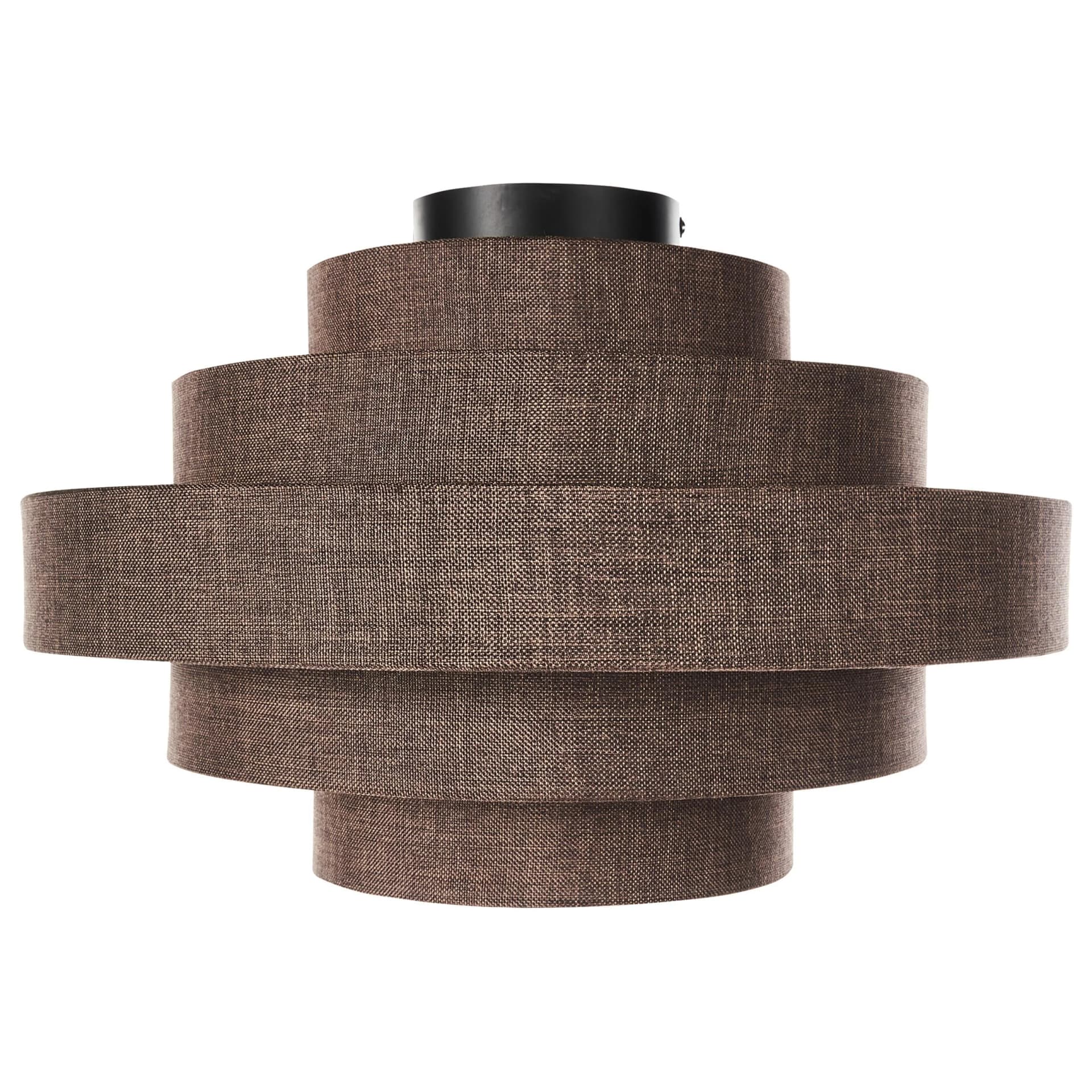 Beliani Deckenlampe Erebato Braun Textil
