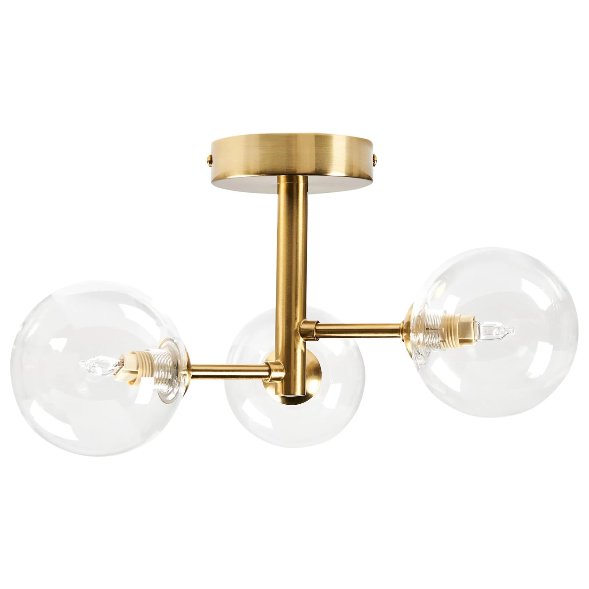 Beliani Deckenlampe Maricao Messing Glas