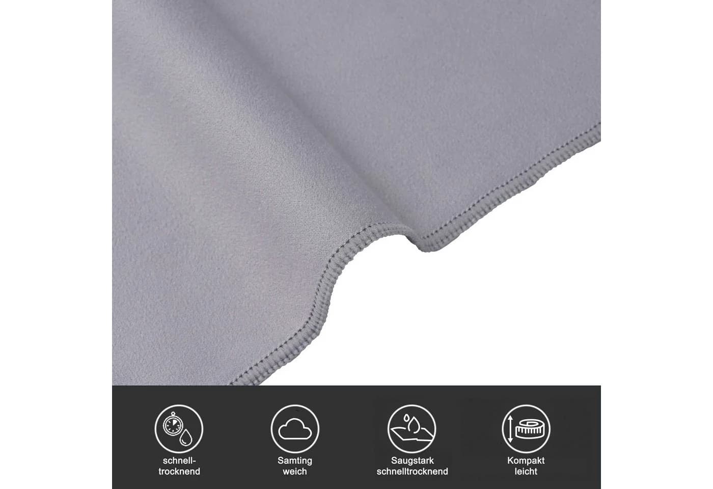 OTTO HOME Sporthandtuch Leoa 6er Set 30x50 cm Mikrofaser Hellgrau - Bild 4