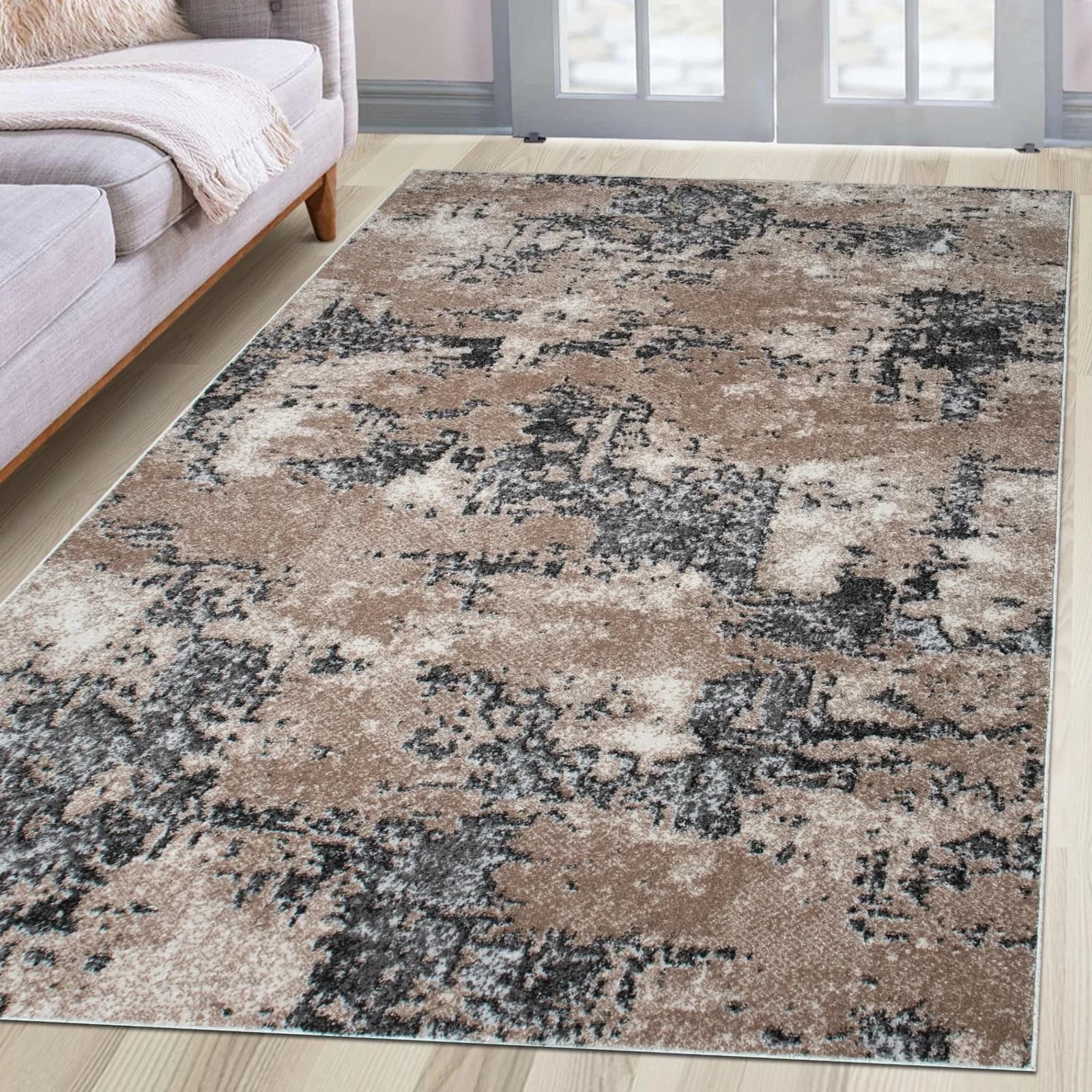 Teppich OTTO HOME Janory Marmor-Optik Braun Kunstfaser