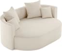 LeGer Home ISALIE Rundes Loungesofa 2,5-Sitzer Beige Samtoptik Bild 1
