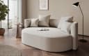 LeGer Home ISALIE Rundes Loungesofa 2,5-Sitzer Beige Samtoptik Bild 2