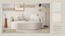 LeGer Home ISALIE Rundes Loungesofa 2,5-Sitzer Beige Samtoptik Bild 3