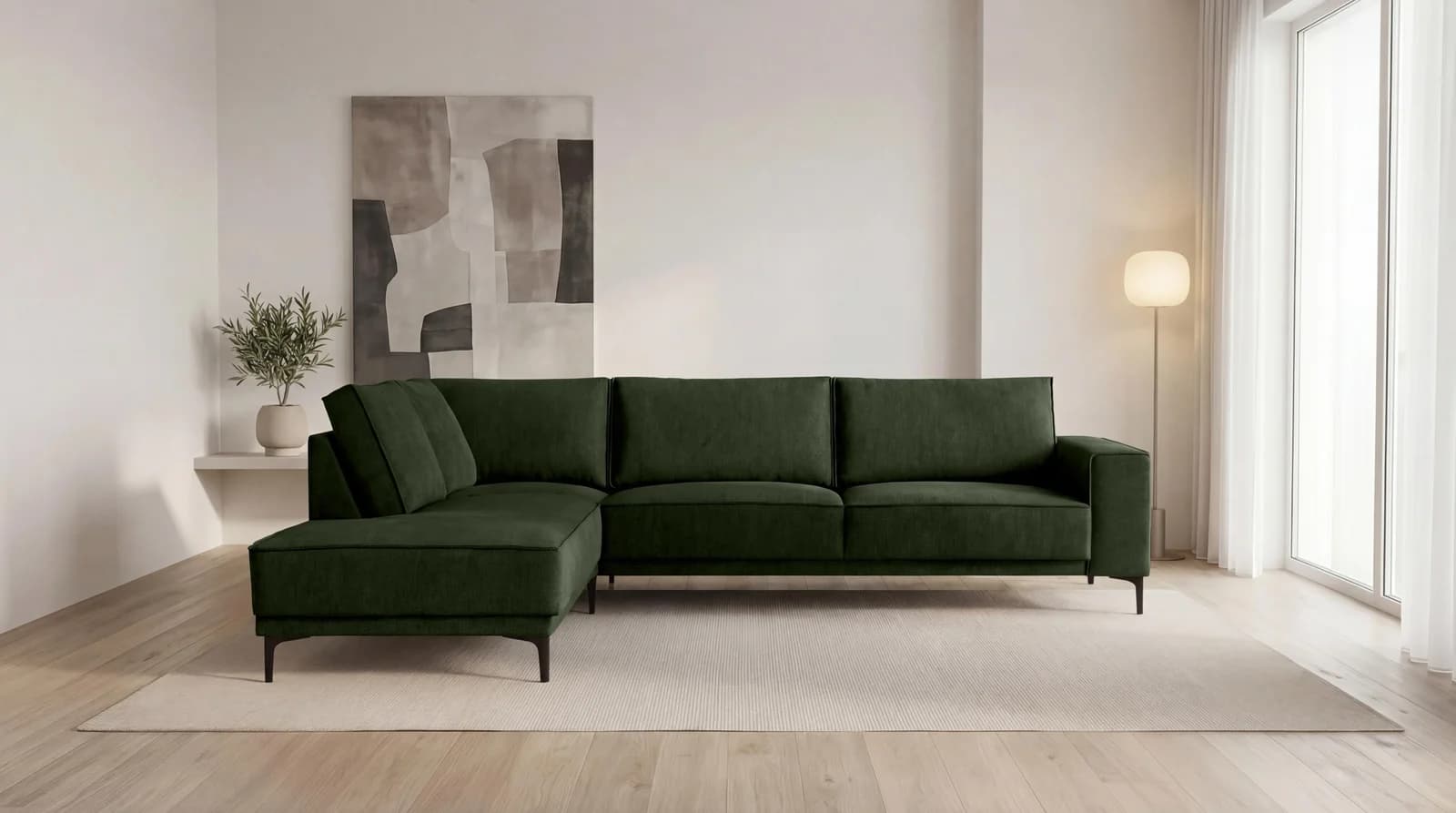 OTTO HOME Ecksofa OLAND L-Form Grün Skandi-Design
