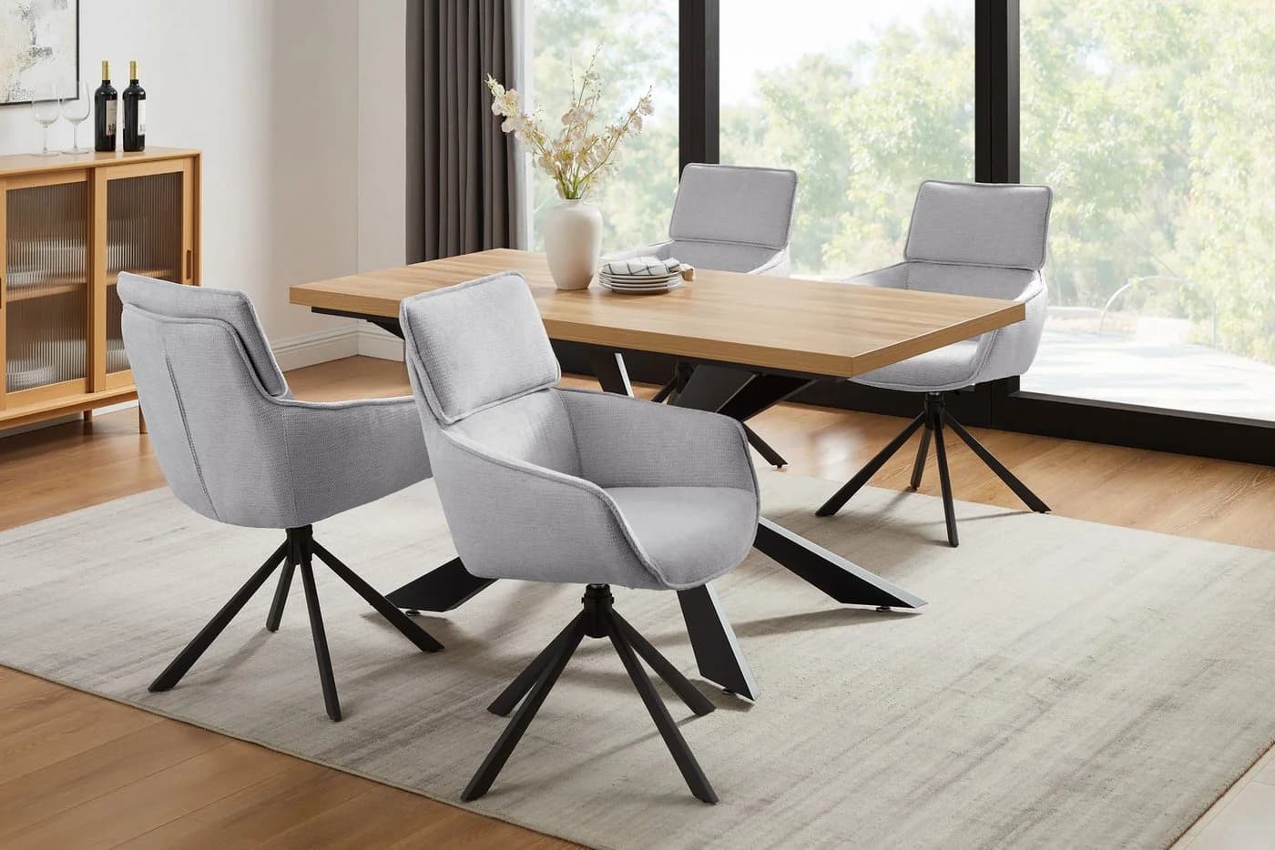 Home Affaire Esszimmerstuhl Cusey 360° drehbar, extra dicke Polsterung, 2er-Set, grau