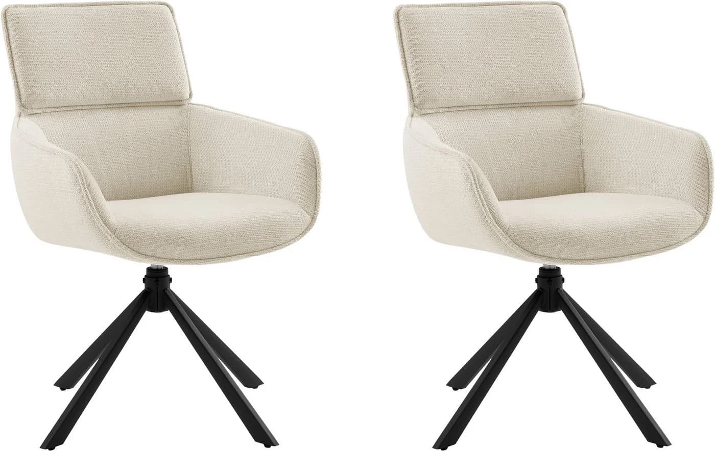 Home Affaire Esszimmerstuhl Cusey 360° drehbar, extra dicke Polsterung, 2er-Set Beige - Bild 2