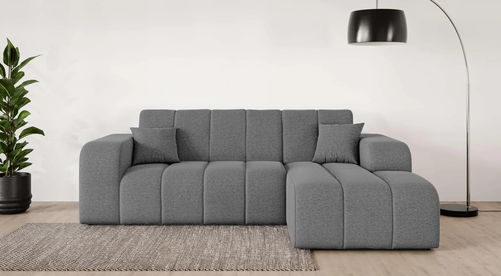 Modernes Ecksofa Schlafsofa in Dunkelgrau