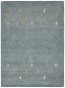 THEKO Wollteppich Gabbeh Motiv Handgefertigt Blau Grau Bild 1