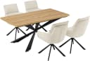 OTTO home Essgruppe Cusey 5-tlg. Beige Schwarz Holzoptik Bild 3