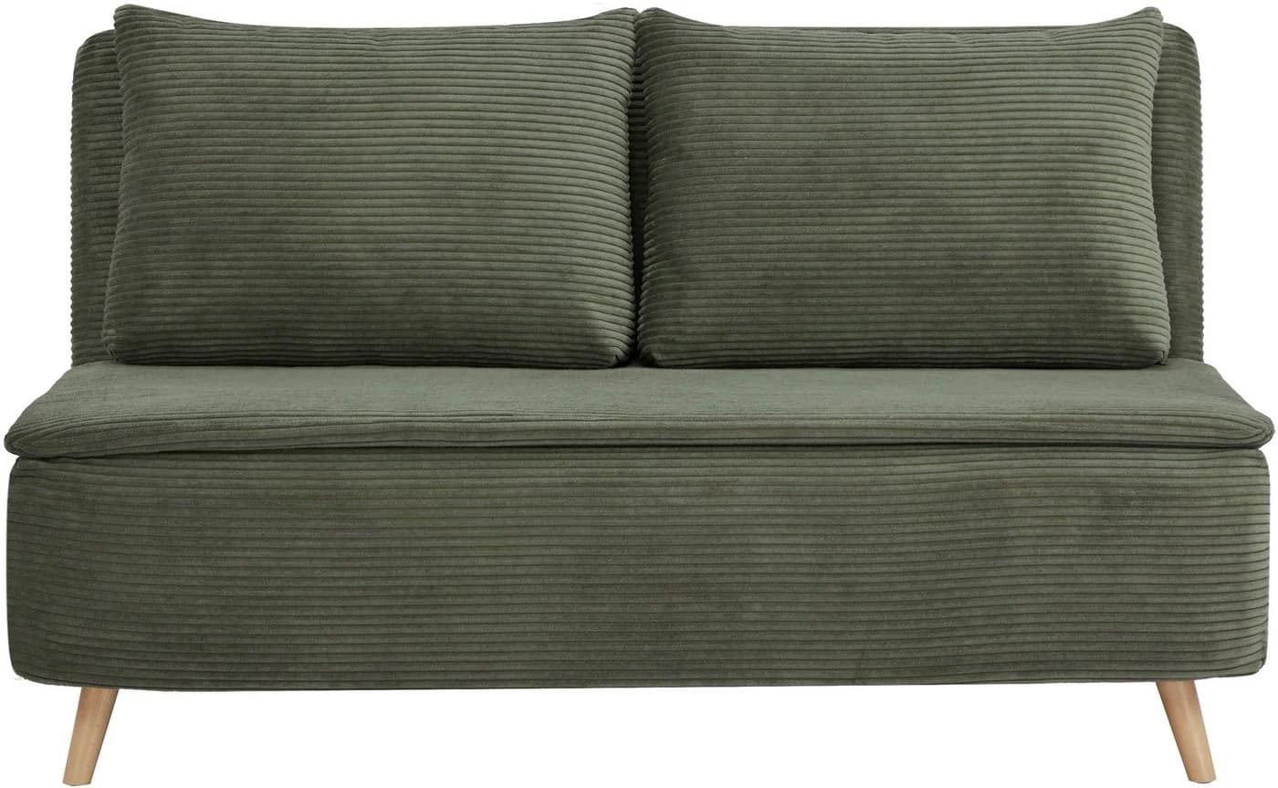 HOME AFFAIRE Schlafsofa AINSLEY Grün 2-Sitzer mit verstellbarer Rückenlehne