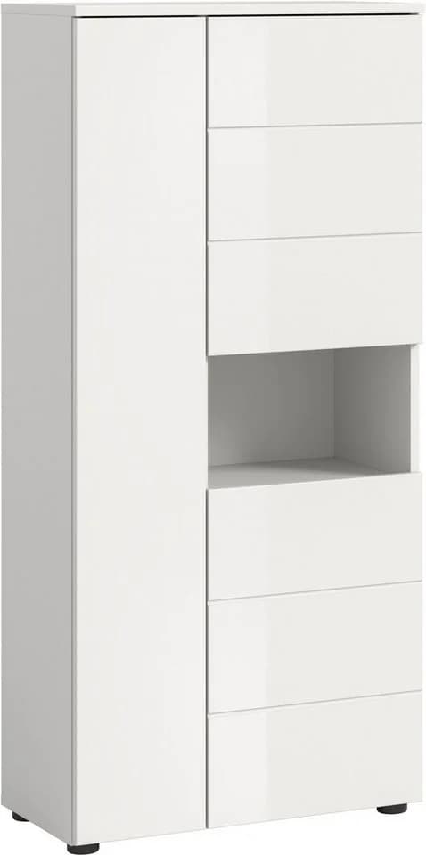 WELLTIME Midischrank Biel 3 Türen Weiß Hochglanz - Bild 2