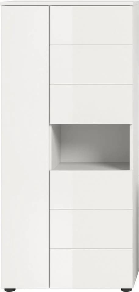 WELLTIME Midischrank Biel 3 Türen Weiß Hochglanz - Bild 3