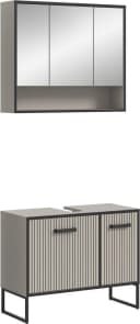 Welltime Badmöbel-Set Locri 80 cm Rillenoptik Metallkufen Bild 2