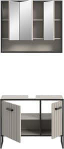 Welltime Badmöbel-Set Locri 80 cm Rillenoptik Metallkufen Bild 5