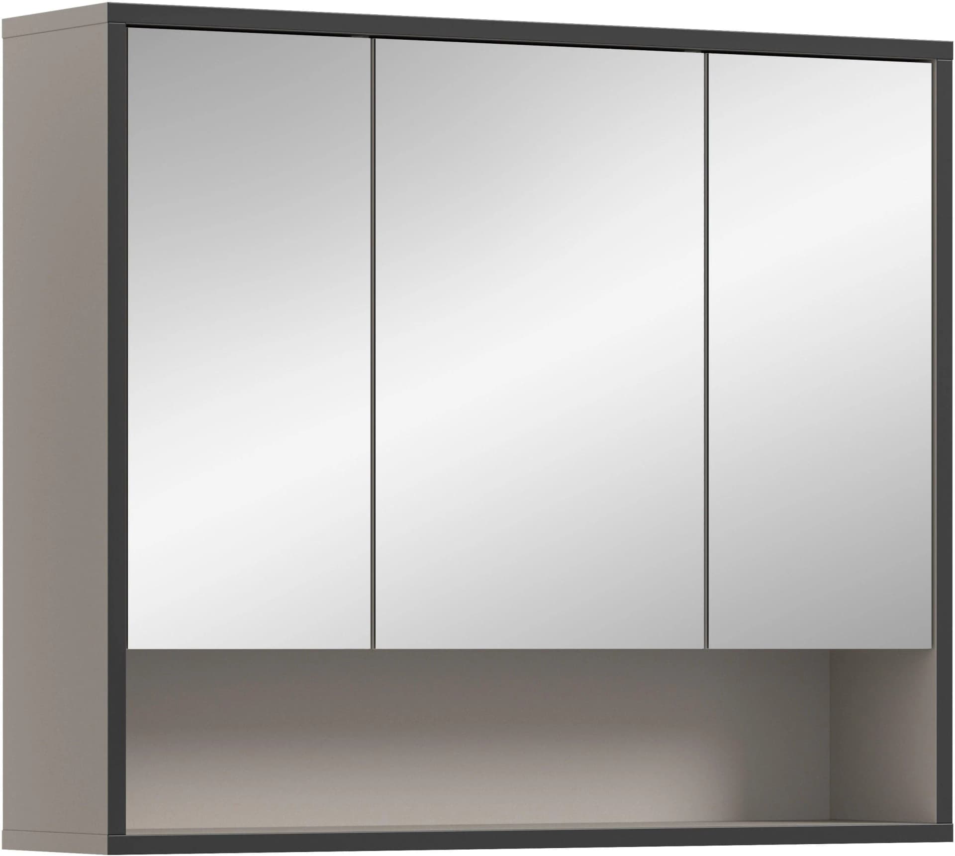 WELLTIME Spiegelschrank Locri 68 cm Schwarz FSC-zertifizierter Holzwerkstoff