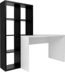 Regal-Schreibtisch Triest Weiß Schwarz Bild 2