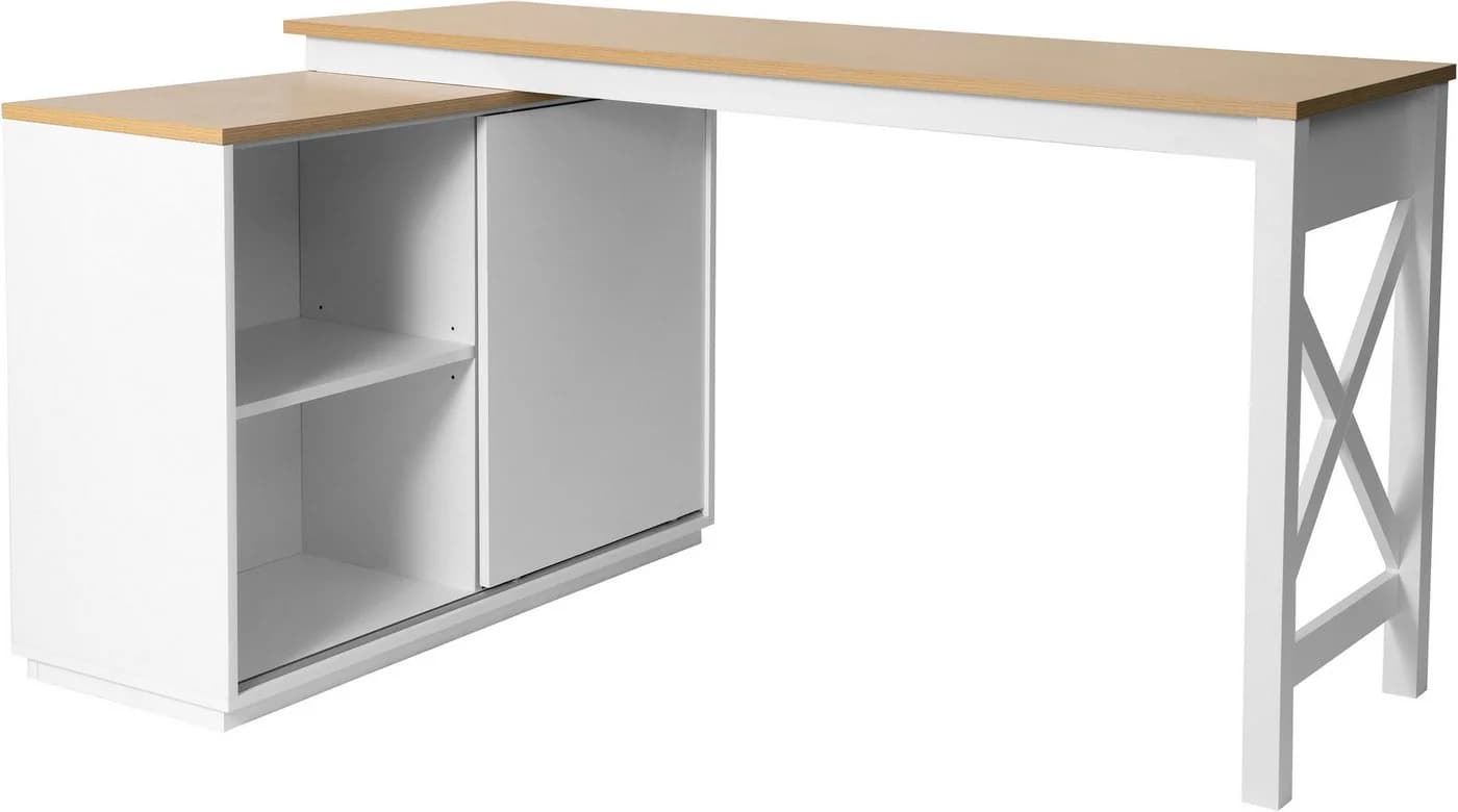 Eckschreibtisch OTTO HOME SILBA Weiß Eiche Landhausstil - Bild 3