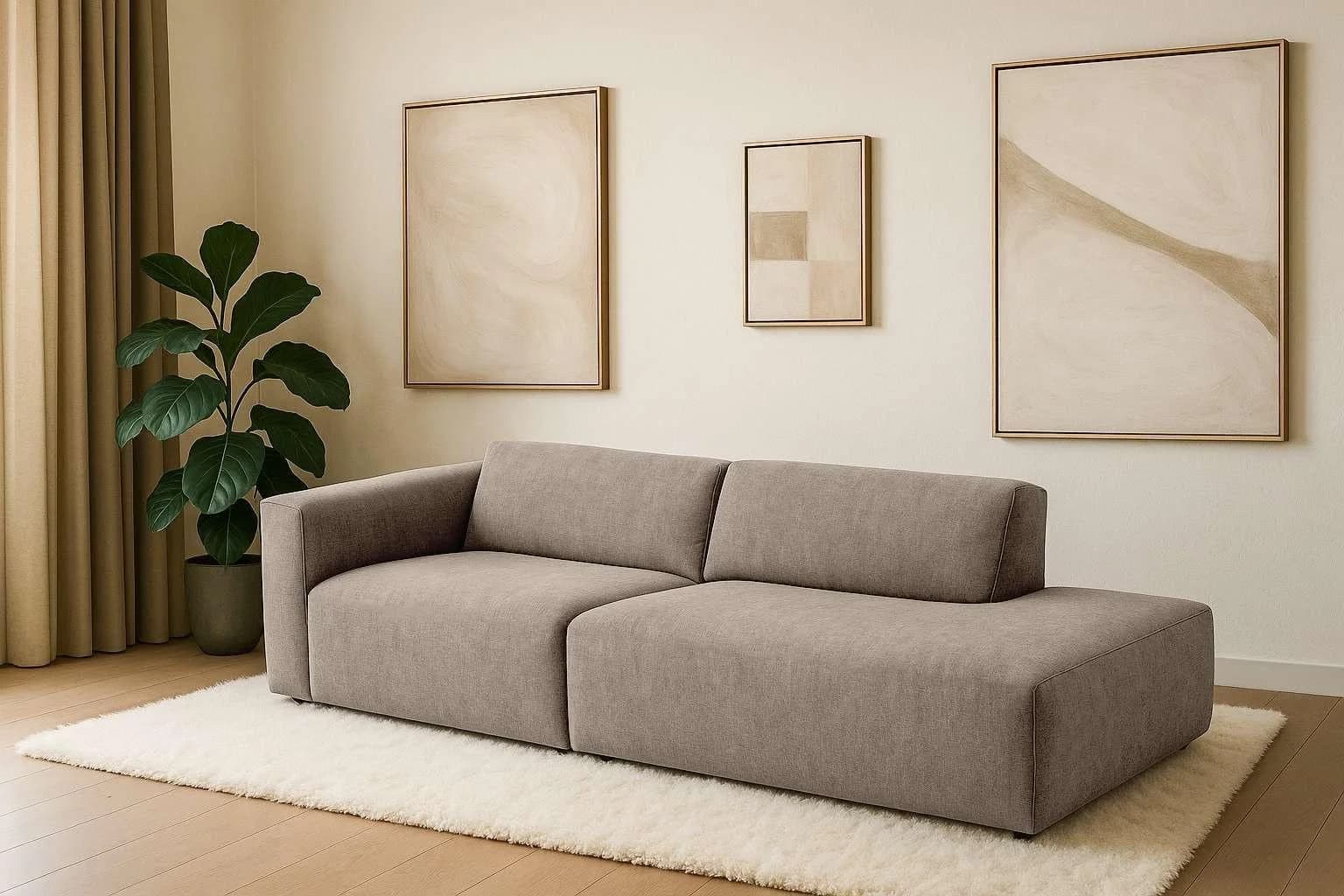 HOME AFFAIRE 2-Sitzer Sofa Noord Braun mit Ottomane