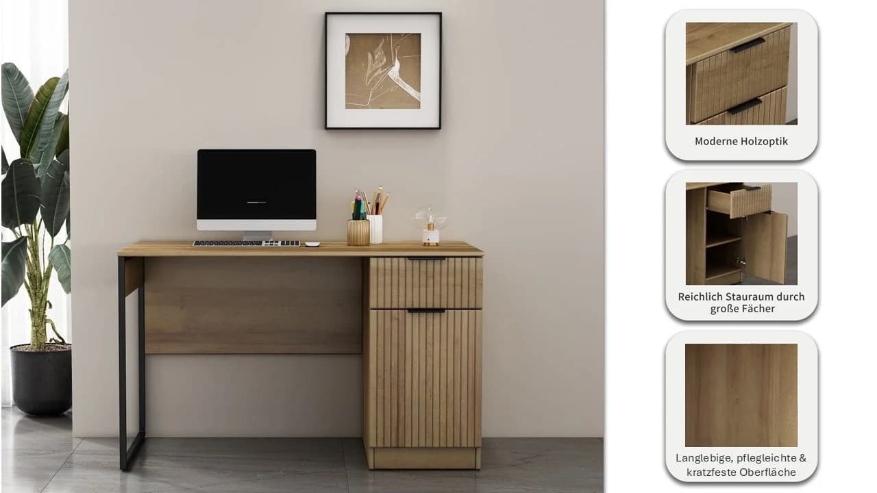 Schreibtisch OTTO HOME Aspea mit Schublade und Stauraum - Bild 3