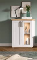 Home Affaire Vitrine Cosenza Weiß Silber Holzoptik 2 Türen Bild 1