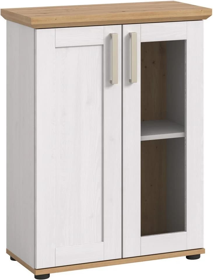 Home Affaire Vitrine Cosenza Weiß Silber Holzoptik 2 Türen - Bild 2
